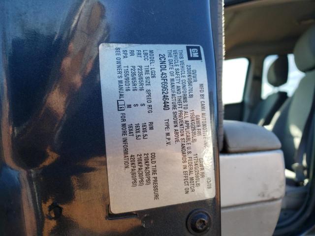 2CNDL43F696246440 - 2009 CHEVROLET EQUINOX LT BLUE photo 12