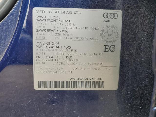 WA1LFCFP8FA028160 - 2015 AUDI Q5 PREMIUM PLUS 蓝色 照片 13