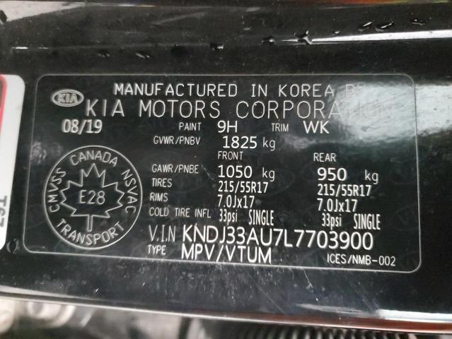 KNDJ33AU7L7703900 - 2020 KIA SOUL EX BLACK photo 14