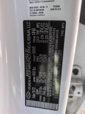 5NMJCCAE2NH113589 - 2022 HYUNDAI TUCSON SEL WHITE photo 13