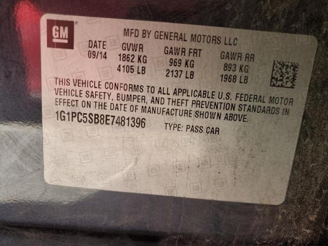 1G1PC5SB8E7481396 - 2014 CHEVROLET CRUZE LT BLUE photo 12