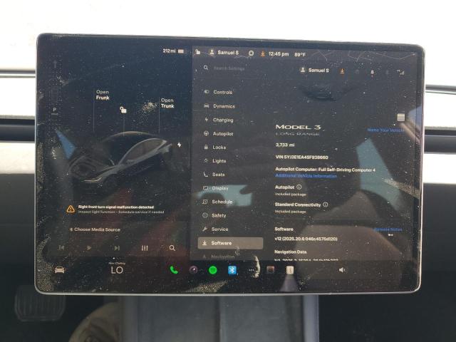 5YJ3E1EA4SF938660 - 2025 TESLA MODEL 3 Қара фото 9