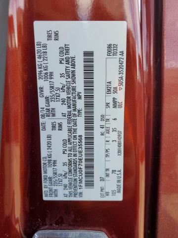 1FMCU0F70EUE35568 - 2014 FORD ESCAPE S RED photo 12