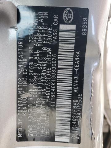 4T1BE46K49U806676 - 2009 TOYOTA CAMRY BASE Kahverengi fotoğraf 12