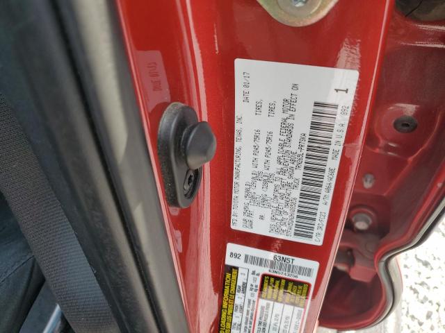 5TFAX5GN2HX085036 - 2017 TOYOTA TACOMA DOUBLE CAB RED photo 12