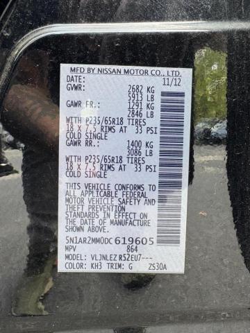 5N1AR2MM0DC619605 - 2013 NISSAN PATHFINDER S أسود صورة 13