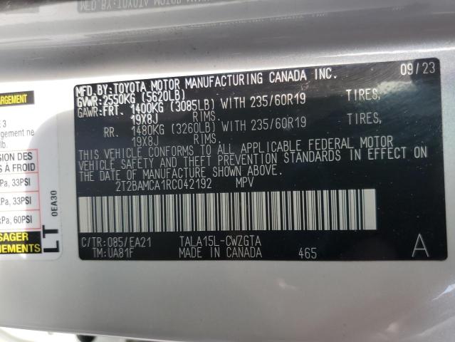 2T2BAMCA1RC042192 - 2024 LEXUS RX 350 BASE Weiß Foto 13