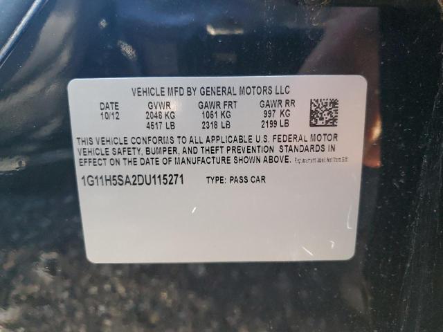 1G11H5SA2DU115271 - 2013 CHEVROLET MALIBU LTZ შავი ფოტო 12