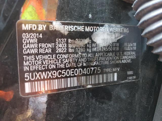 5UXWX9C50E0D40775 - 2014 BMW X3 XDRIVE28I BLACK photo 13
