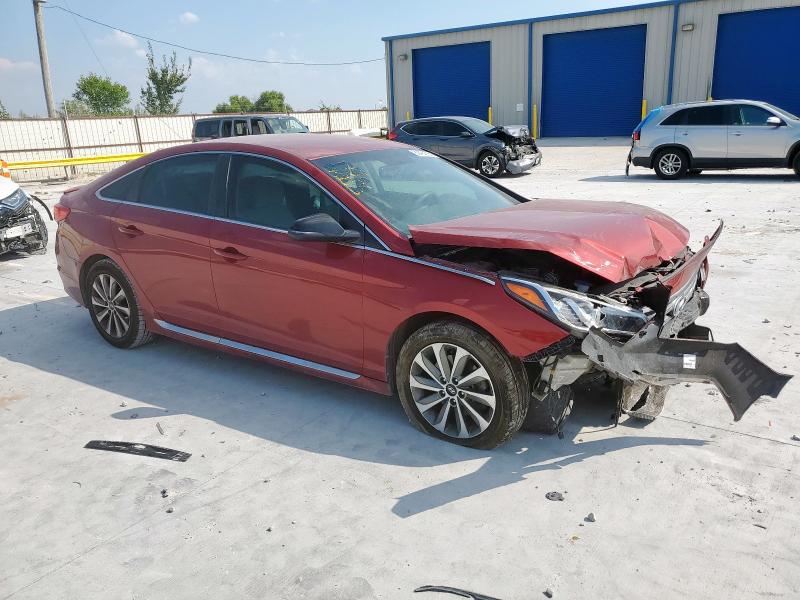 5NPE34AF2GH324295 - 2016 HYUNDAI SONATA SPORT RED photo 4