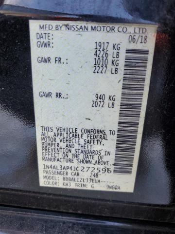 1N4AL3AP4JC272596 - 2018 NISSAN ALTIMA 2.5 შავი ფოტო 12