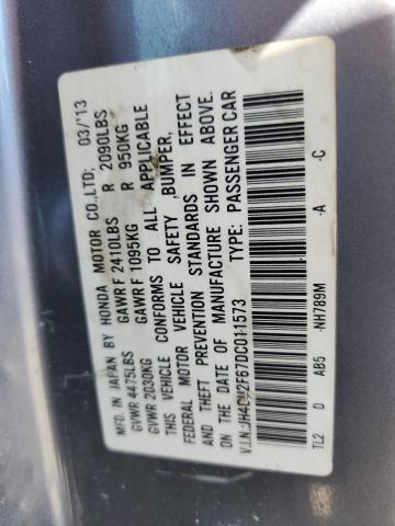 JH4CU2F67DC011573 - 2013 ACURA TSX TECH أزرق صورة 12