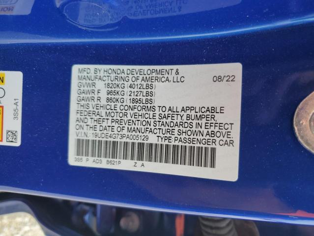 19UDE4G73PA005129 - 2023 ACURA INTEGRA A-SPEC TECH BLUE photo 12