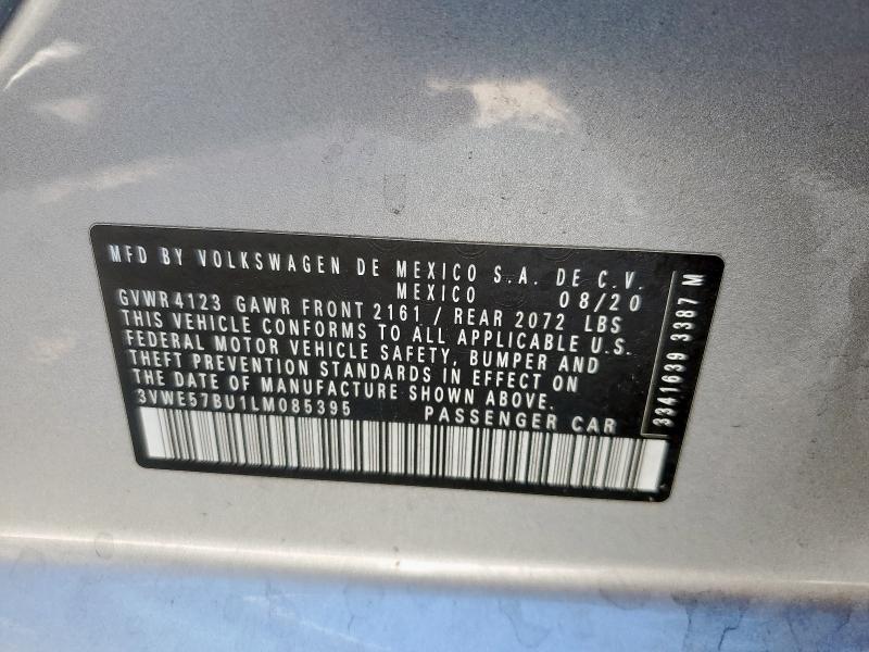 3VWE57BU1LM085395 - 2020 VOLKSWAGEN JETTA SEL SILVER photo 12