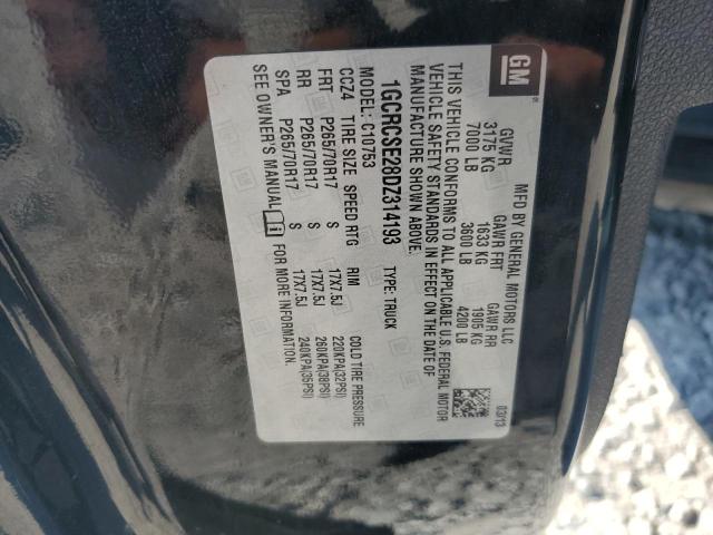 1GCRCSE28DZ314193 - 2013 CHEVROLET SILVERADO C1500 LT BLACK photo 12