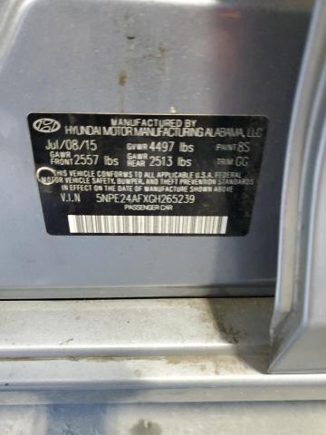 5NPE24AFXGH265239 - 2016 HYUNDAI SONATA SE SILVER photo 12