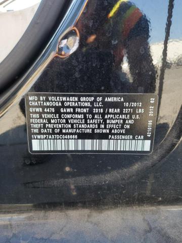 1VWBP7A37DC048666 - 2013 VOLKSWAGEN PASSAT SE Қара фото 24