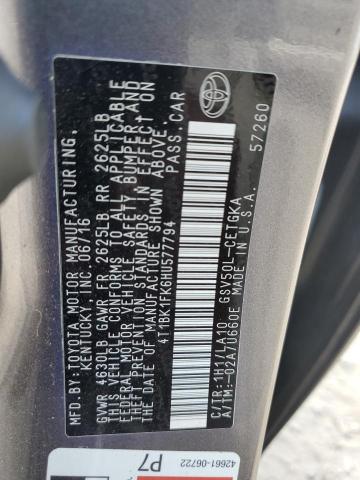 4T1BK1FK6HU577794 - 2017 TOYOTA CAMRY XSE 黑色 照片 12