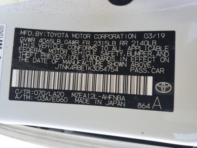 JTNK4RBE1K3054754 - 2019 TOYOTA COROLLA SE Weiß Foto 13