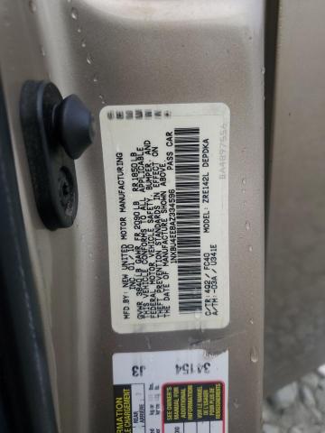 1NXBU4EE8AZ334596 - 2010 TOYOTA COROLLA BASE 金色 照片 12