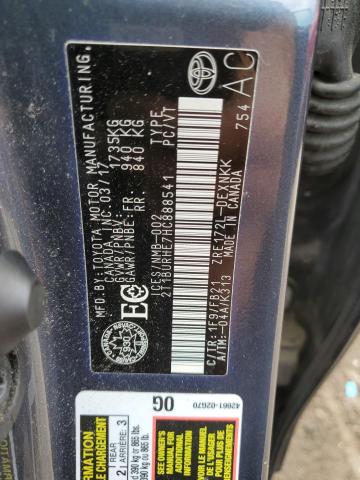 2T1BURHE7HC888541 - 2017 TOYOTA COROLLA L GRAY photo 12