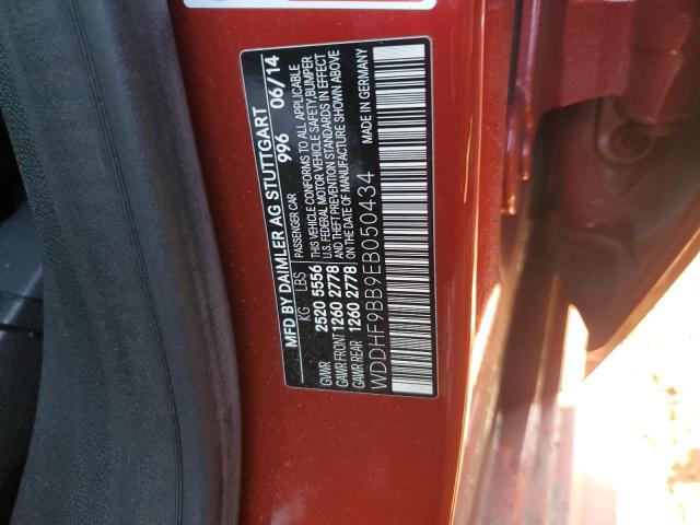 WDDHF9BB9EB050434 - 2014 MERCEDES-BENZ E 550 4MATIC RED photo 12