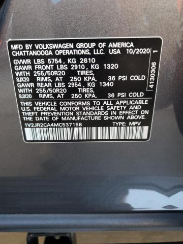 1V2JR2CA4MC537158 - 2021 VOLKSWAGEN ATLAS SE Gris foto 14