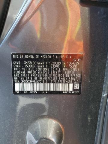 3HGGK5H46LM701612 - 2020 HONDA FIT LX 石墨色 照片 12