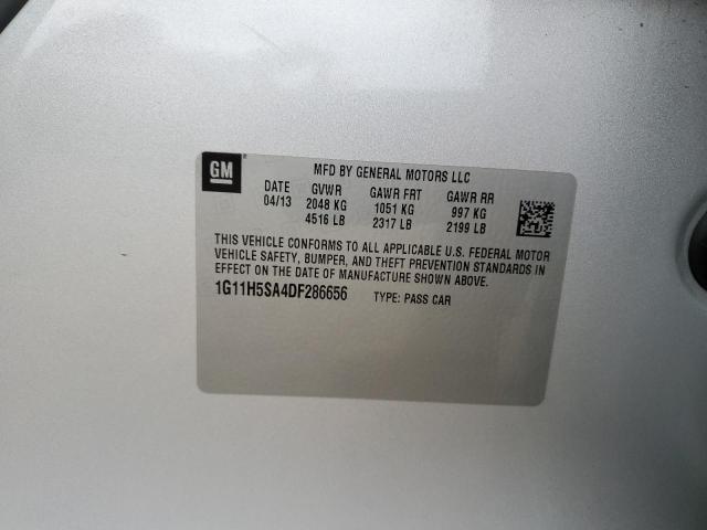 1G11H5SA4DF286656 - 2013 CHEVROLET MALIBU LTZ ვერცხლისფერი ფოტო 12