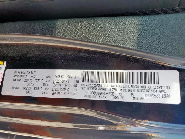 1C4BJWDG0FL697032 - 2015 JEEP WRANGLER U SPORT BLACK photo 12