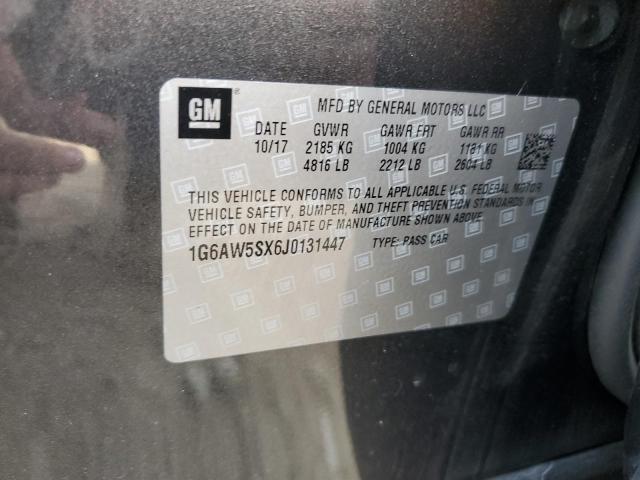 1G6AW5SX6J0131447 - 2018 CADILLAC CTS CHARCOAL photo 12