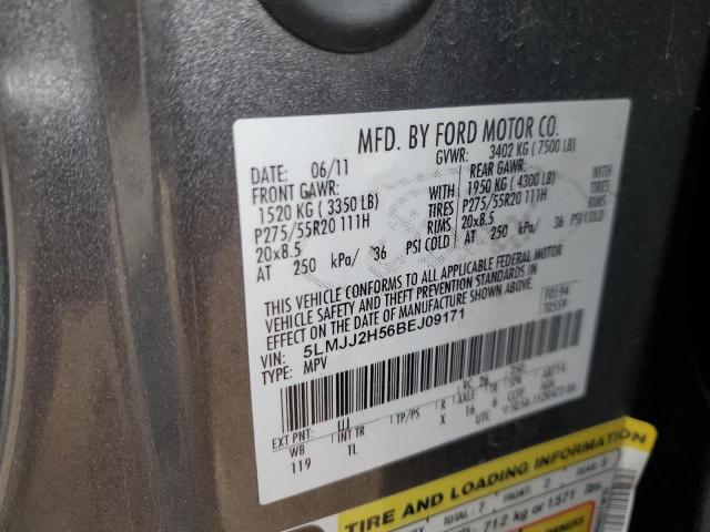 5LMJJ2H56BEJ09171 - 2011 LINCOLN NAVIGATOR ნაცრისფერი ფოტო 14