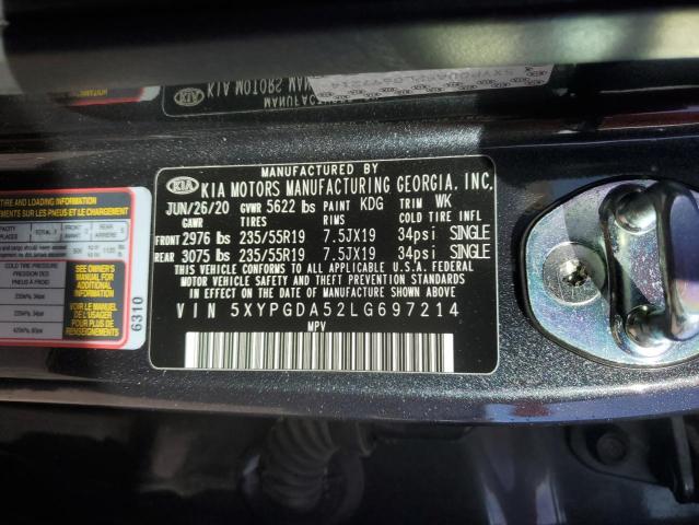 5XYPGDA52LG697214 - 2020 KIA SORENTO S CHARCOAL photo 14