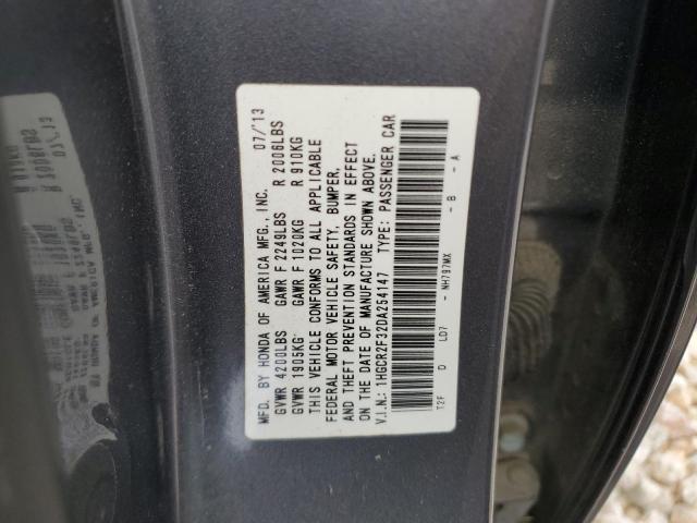 1HGCR2F32DA254147 - 2013 HONDA ACCORD LX GRAY photo 12