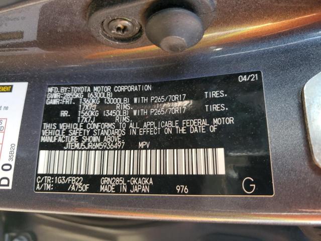 JTEMU5JR6M5936497 - 2021 TOYOTA 4RUNNER SR5/SR5 PREMIUM Сұр фото 13