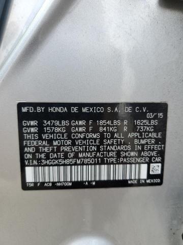 3HGGK5H85FM785011 - 2015 HONDA FIT EX SILVER photo 13