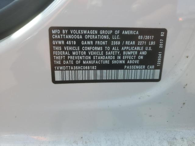 1VWDT7A35HC068182 - 2017 VOLKSWAGEN PASSAT R-LINE Ağ foto 12
