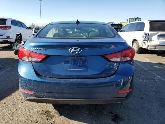 KMHDH4AE9GU602664 - 2016 HYUNDAI ELANTRA SE BLUE photo 6