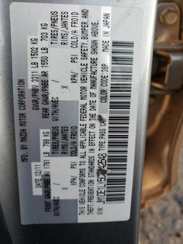 JM1DE1LY5C0142648 - 2012 MAZDA MAZDA2 银色 照片 12