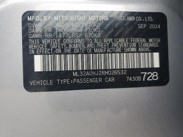 ML32AUHJ2RH026532 - 2024 MITSUBISHI MIRAGE ES SILVER photo 13