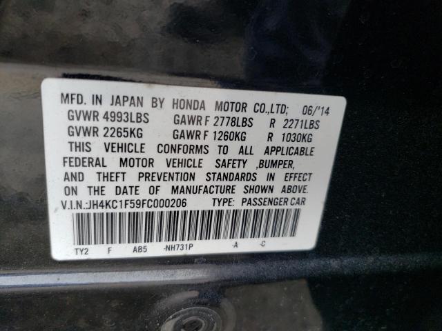 JH4KC1F59FC000206 - 2015 ACURA RLX TECH BLACK photo 13