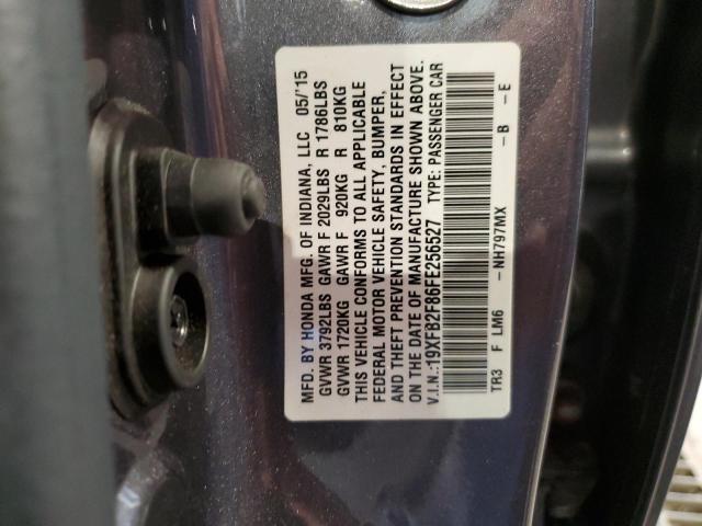 19XFB2F86FE256527 - 2015 HONDA CIVIC EX GRAY photo 12