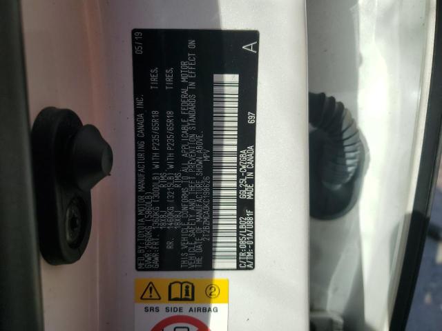 2T2BZMCA0KC198626 - 2019 LEXUS RX 350 BASE 白色 照片 14