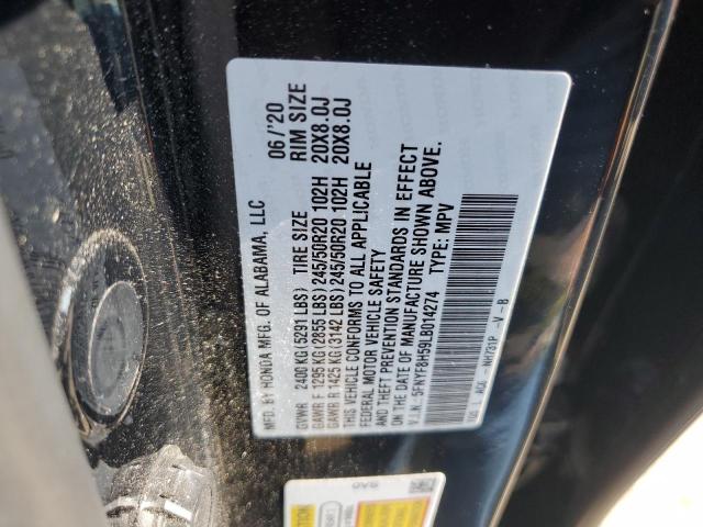 5FNYF8H59LB014274 - 2020 HONDA PASSPORT EXL 黑色 照片 13
