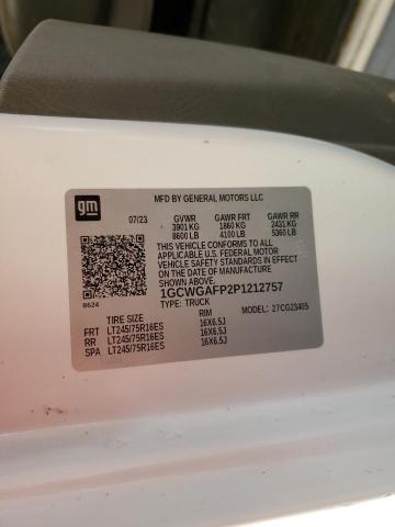 1GCWGAFP2P1212757 - 2023 CHEVROLET EXPRESS G2500 WHITE photo 14