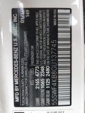 55SWF4KB8GU137745 - 2016 MERCEDES-BENZ C 300 4MATIC WHITE photo 12