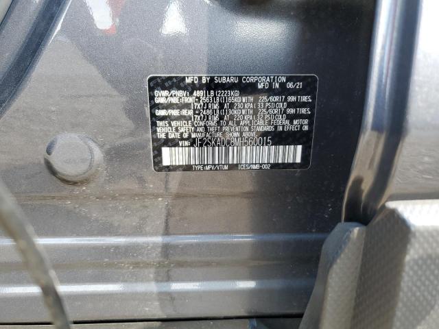 JF2SKADC8MH560015 - 2021 SUBARU FORESTER GRAY photo 14