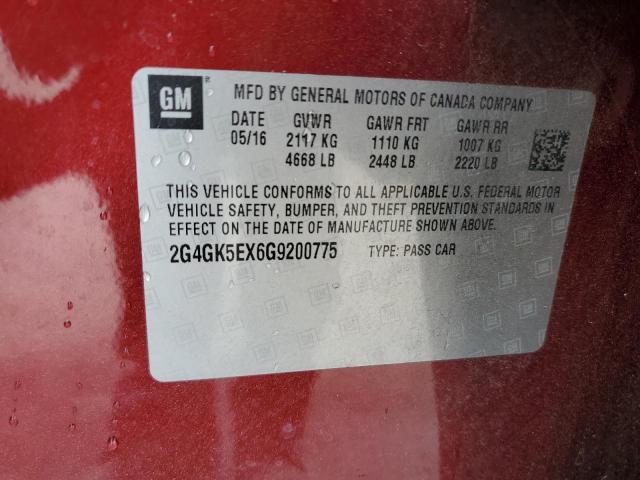 2G4GK5EX6G9200775 - 2016 BUICK REGAL BURGUNDY photo 13