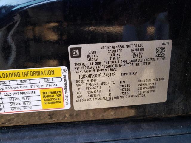 1GKKVRKD0GJ346119 - 2016 GMC ACADIA SLT-1 BLACK photo 13