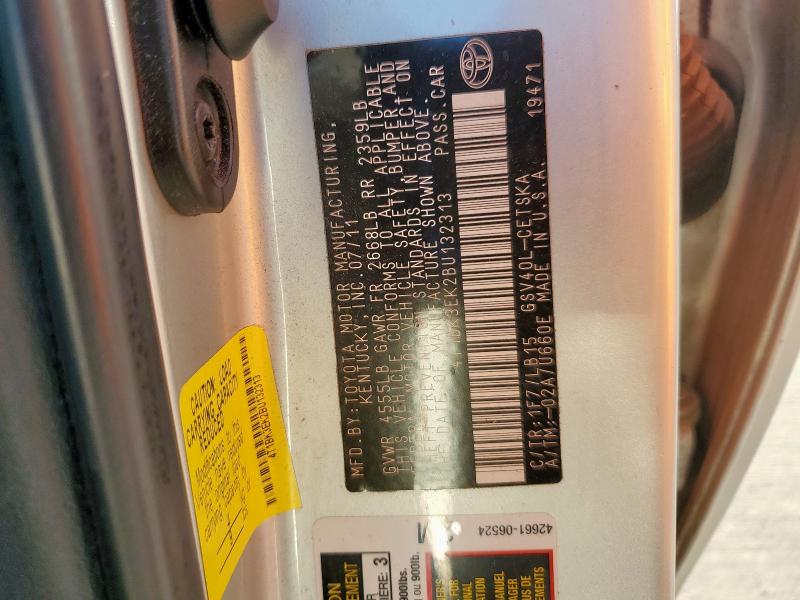 4T1BK3EK2BU132313 - 2011 TOYOTA CAMRY SE ვერცხლისფერი ფოტო 12